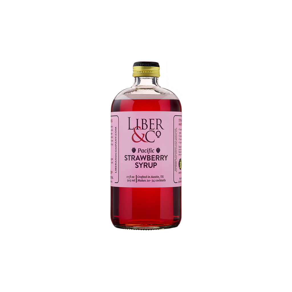 Bottle of Liber & Co Strawberry Syrup.