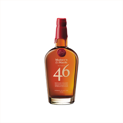 Bottle of Maker's Mark 46 Bourbon.