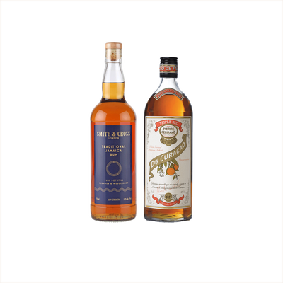 Bottles of Smith and Cross Traditional Jamaica Rum and Pierre Ferrand Dry Curacao. product image