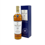 Bottle of Macallan 15 Year Old Double Cask Single Malt Scotch Whisky.