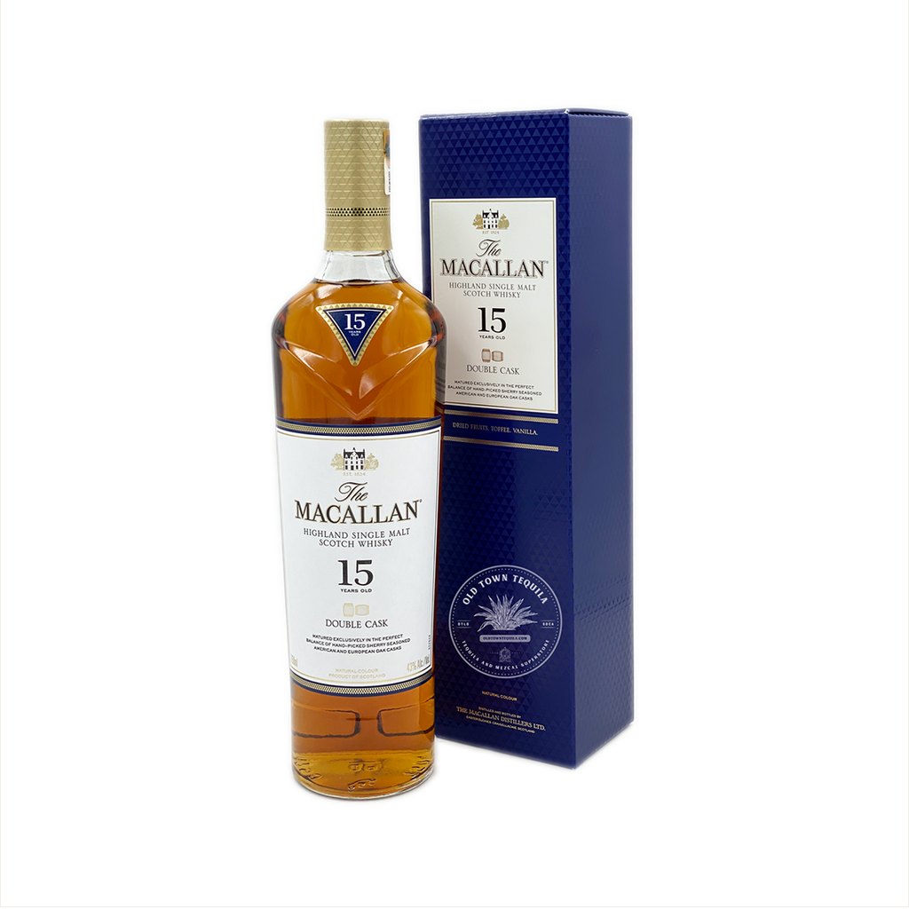 Bottle of Macallan 15 Year Old Double Cask Single Malt Scotch Whisky.
