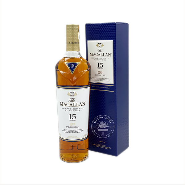 Bottle of Macallan 15 Year Old Double Cask Single Malt Scotch Whisky.