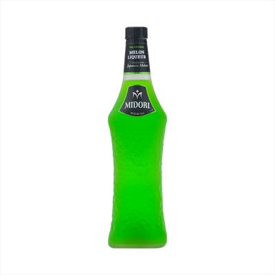 Bottle of MIDORI Melon Liqueur.