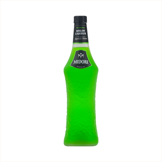 Bottle of MIDORI Melon Liqueur.