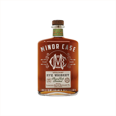 Bottle of Minor Case Straight Rye Whiskey.