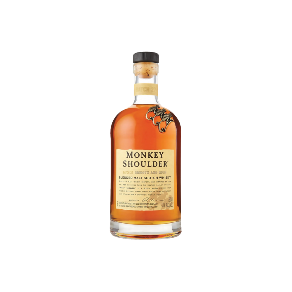 Bottle of Monkey Shoulder Blended Malt Scotch Whisky.