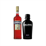 Bottle of Campari + Bulldog Gin