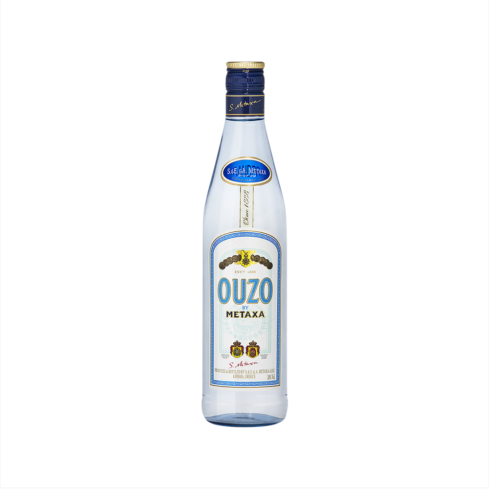 Bottle of Metaxa Ouzo.