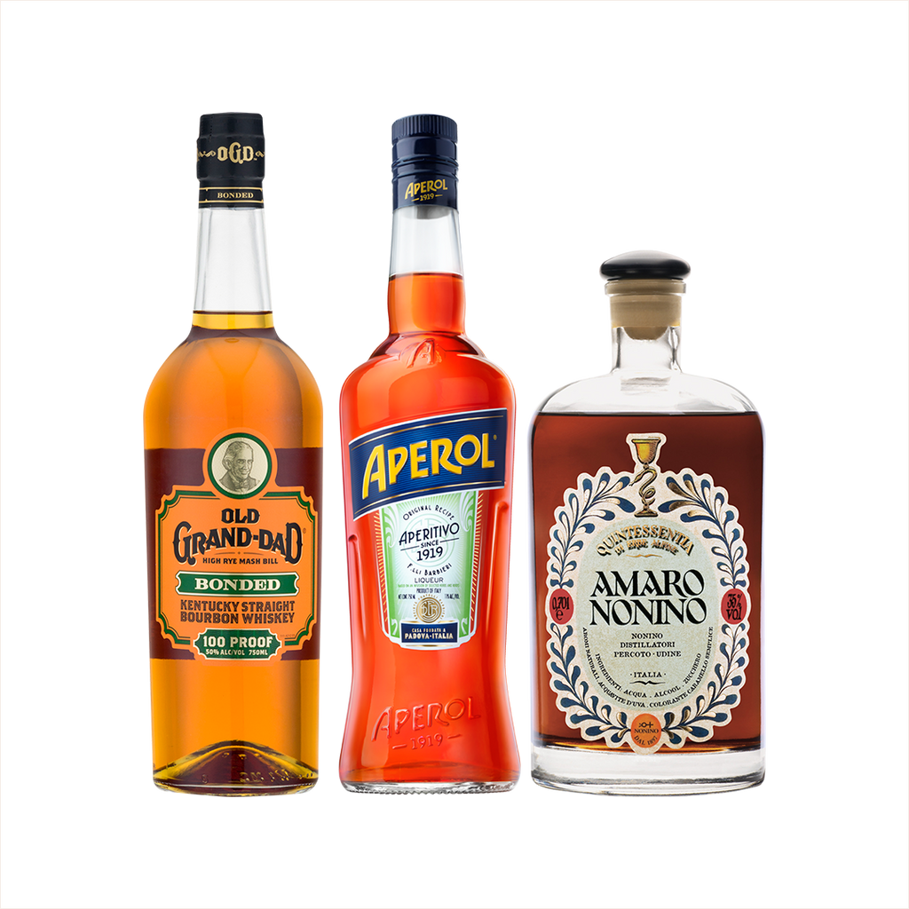Bottle of Old Grand-Dad + Aperol + Amaro Nonino