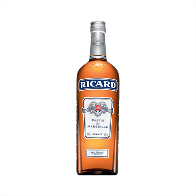 Bottle of Ricard Pastis de Marseille Aperitif.