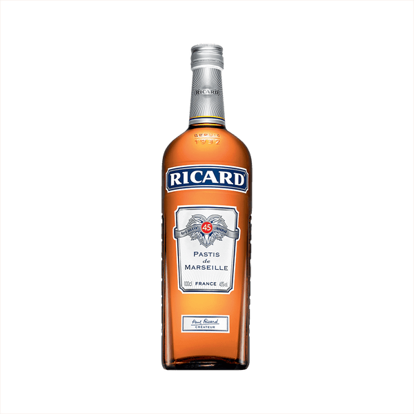Bottle of Ricard Pastis de Marseille Aperitif.