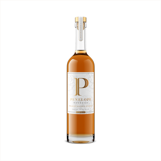 Bottle of Penelope Four Grain Bourbon.