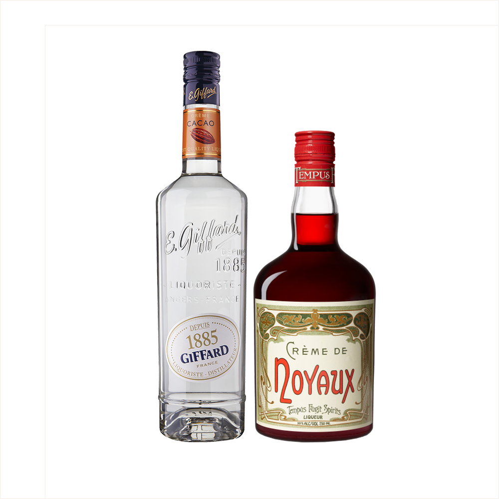 Bottles of Tempus Fugit Crème de Noyaux and Giffard Crème de Cacao
