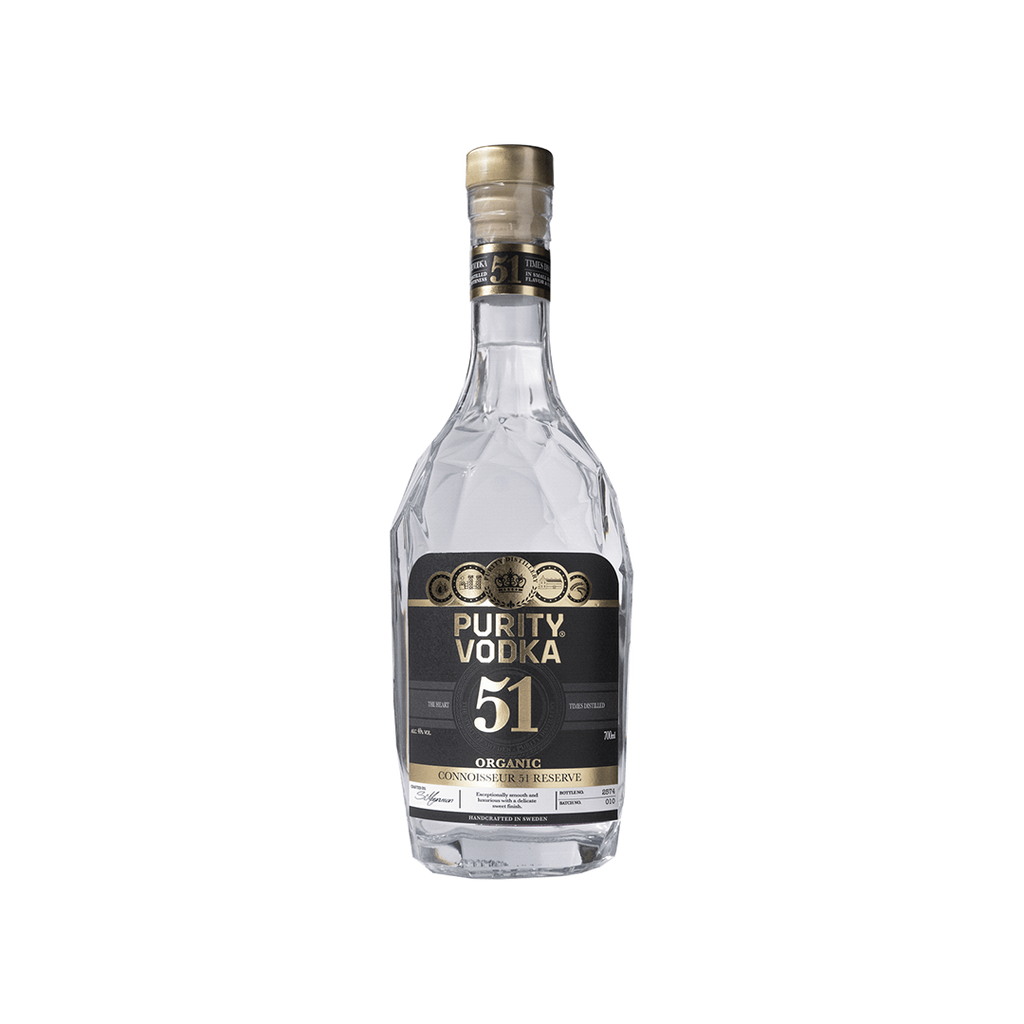 Bottle of Purity Organic Vodka Connoisseur 51 Reserve.