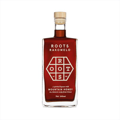 Bottle of Roots Rakomelo Sweet Liqueur.