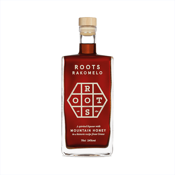 Bottle of Roots Rakomelo Sweet Liqueur.