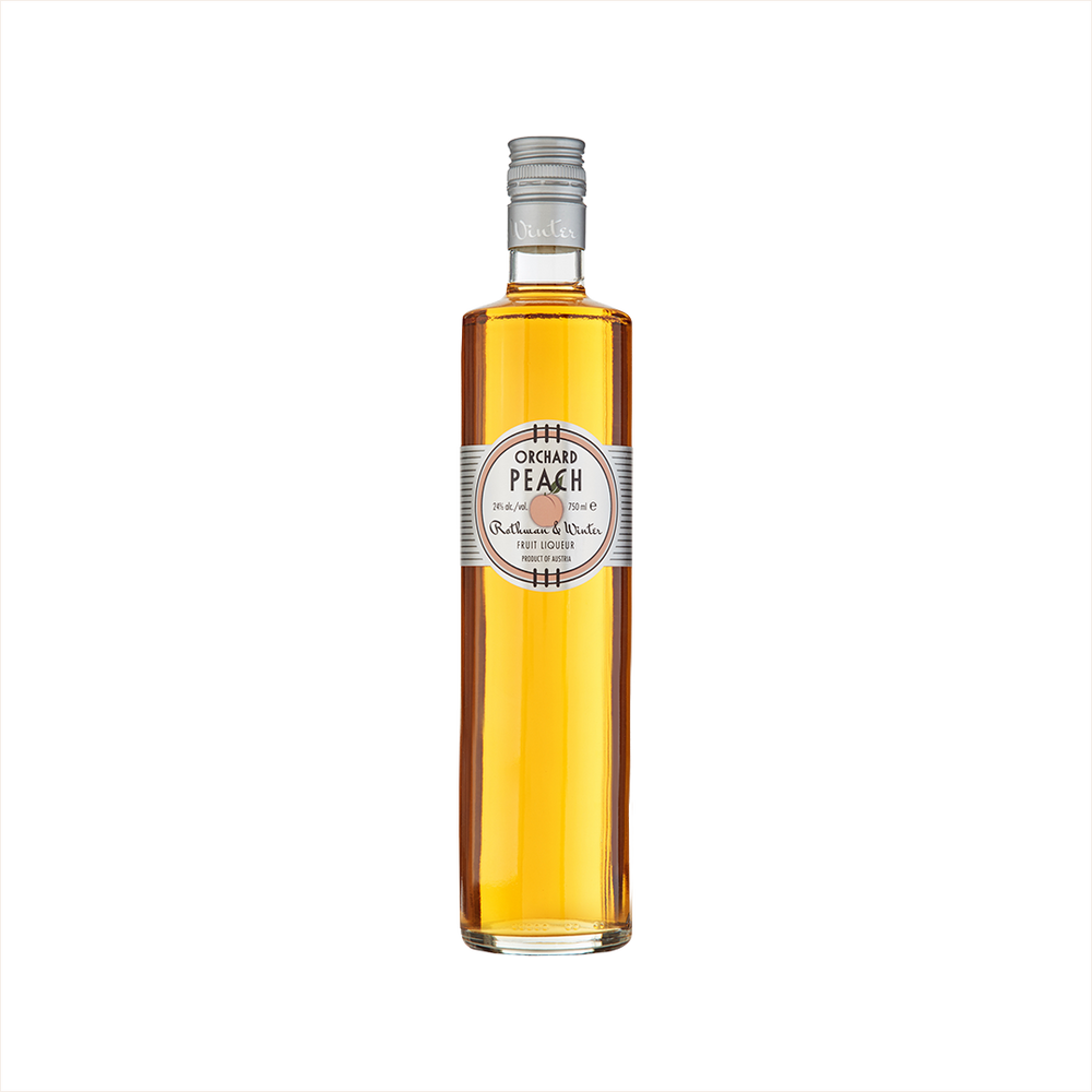 Bottle of Rothman & Winter Orchard Peach Liqueur.