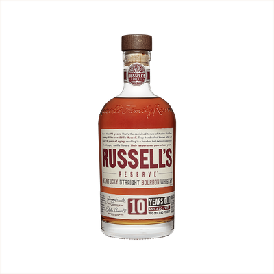 750ml bottle of Russell's Reserve 10 Year Bourbon.