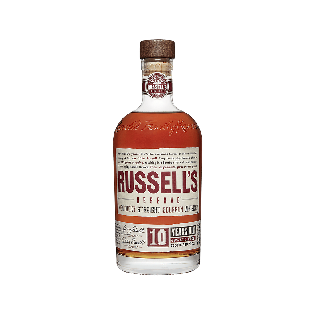 750ml bottle of Russell's Reserve 10 Year Bourbon.