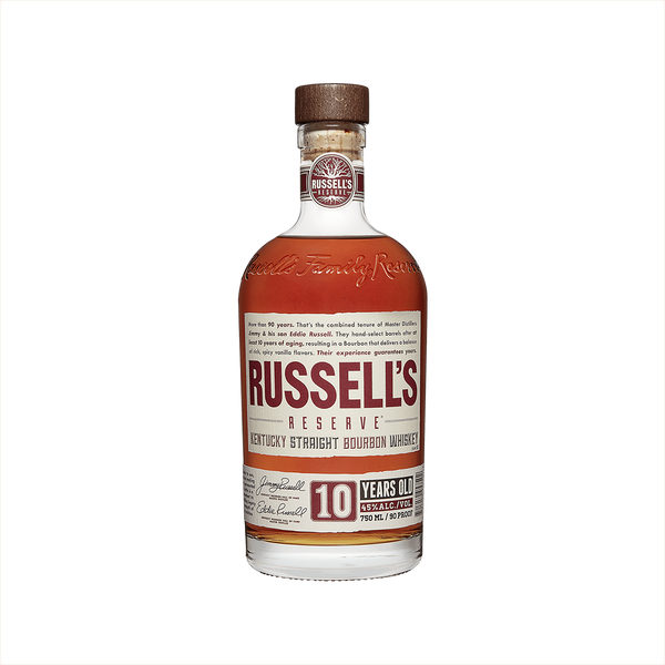 750ml bottle of Russell's Reserve 10 Year Bourbon.