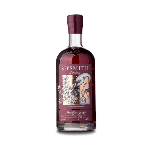 Bottle of Sipsmith Sloe Gin.