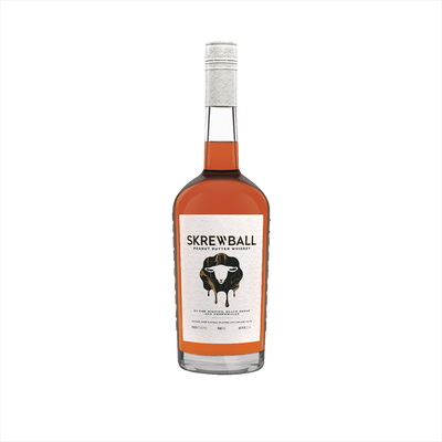 Bottle of Skrewball Peanut Butter Whiskey.