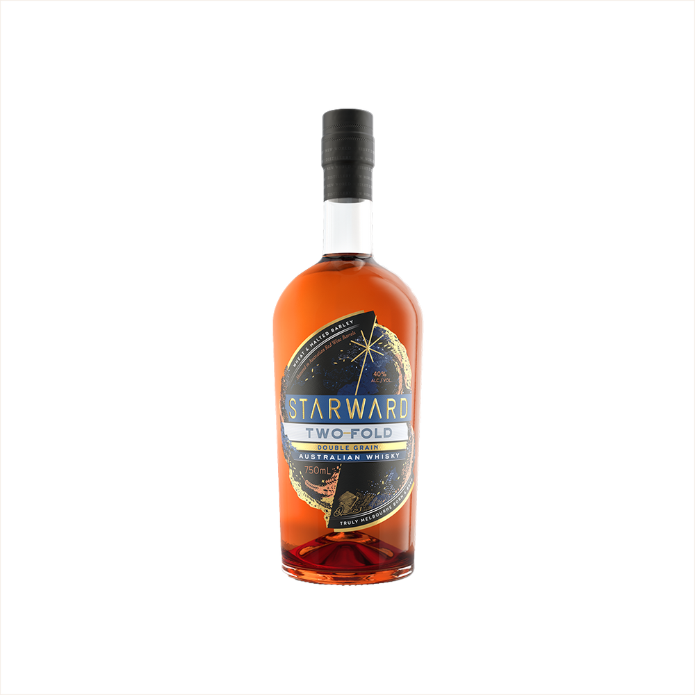 Bottle of Starward Two-Fold Whisky.