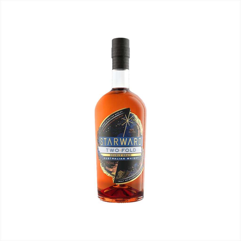 Bottle of Starward Two-Fold Whisky.