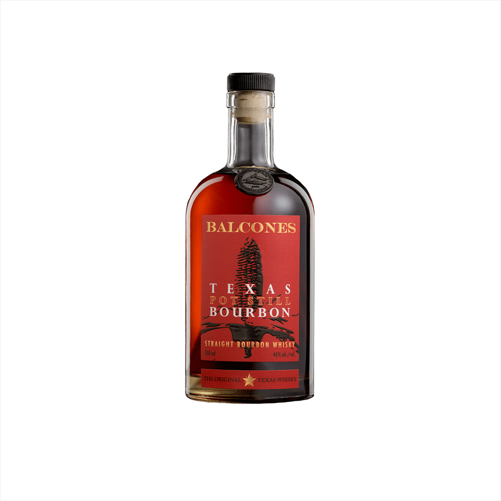 Bottle of Balcones Texas Pot Still Bourbon.