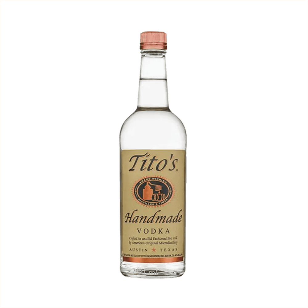 Bottle of Titos Handmade Vodka.