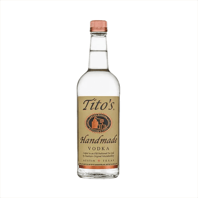 Bottle of Titos Handmade Vodka.