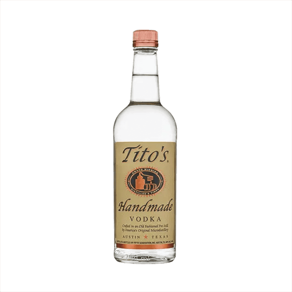 Bottle of Titos Handmade Vodka.