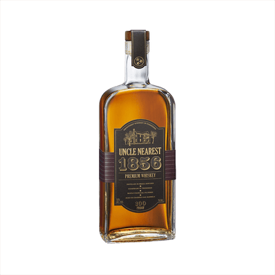 Bottle of Uncle Nearest 1856 Premium Aged Whiskey.