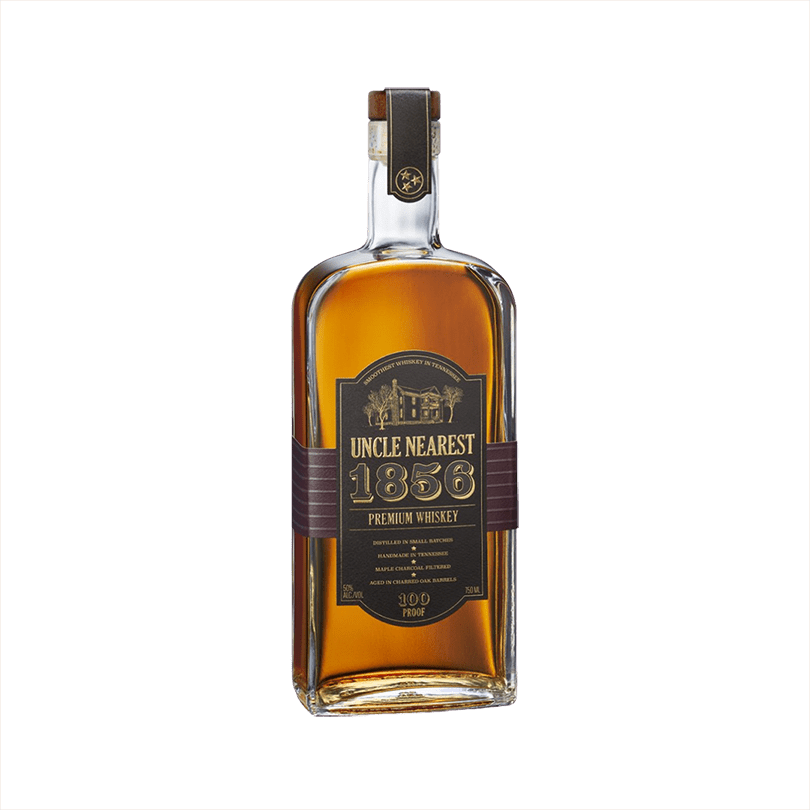 Bottle of Uncle Nearest 1856 Premium Aged Whiskey.