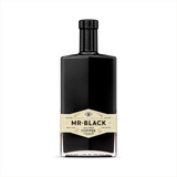 Bottle image of Mr Black Cold Brew Coffee Liqueur.  The 750ml bottle is rectangular with a rounded stem.