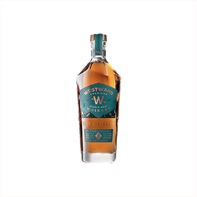 Bottle of Westward American Single Malt Whiskey.