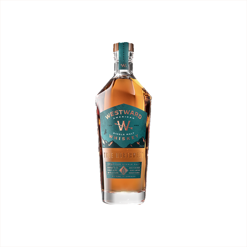Bottle of Westward American Single Malt Whiskey.