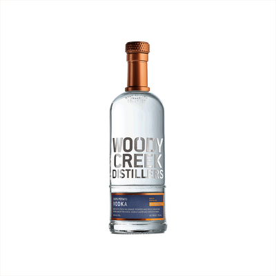 Bottle of Woody Creek Potato Vodka.